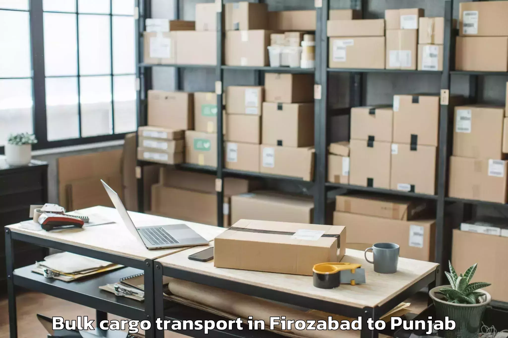 Reliable Firozabad to Patiala Bulk Cargo Transport